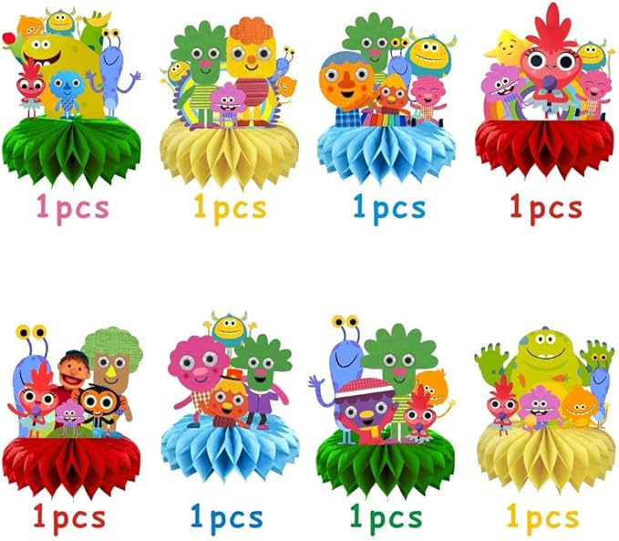 8Pcs Songs Table Centerpiece Birthday Party Supplies Double Side Table Decorations for Songs Themed Party Decorations