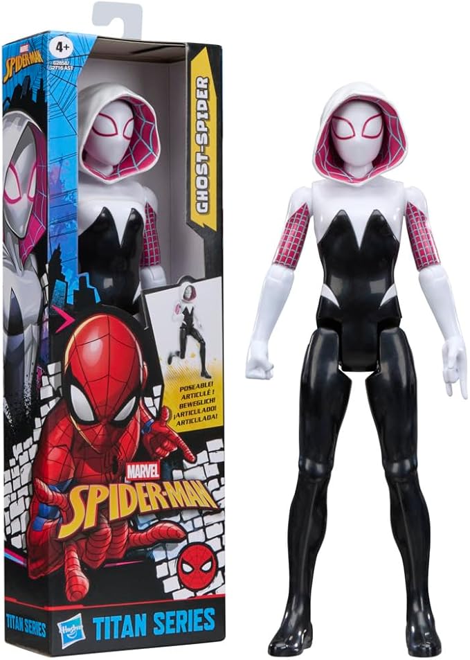 SPIDER-MAN Marvel Titan Series Ghost-Spider Action Figure, 12-Inch-Scale (30 cm) Super Hero Toys for Kids Ages 4+
