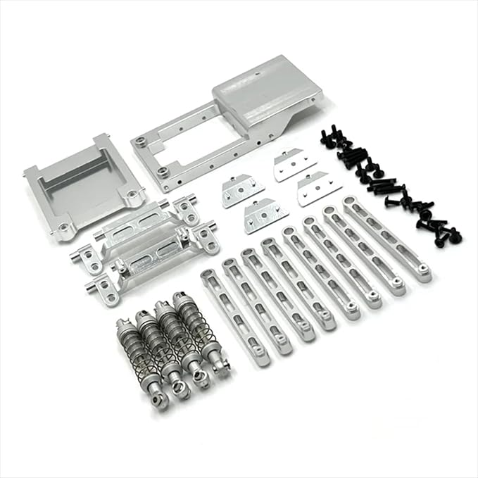 RC Car Accessories for MN MN168 for MN78 Model 1/12 Remote Control Vehicle rc Car Parts Metal Upgrade Vulnerability Kit Modification Accessories(Silver)