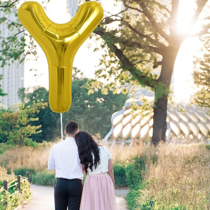 TONIFUL 40 Inch Large Gold Letter Y Helium Balloons,Foil Mylar Big Balloons for Birthday Party Anniversary Supplies Decorations