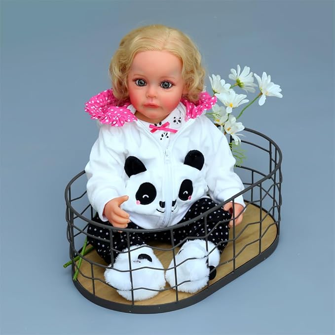 Reborn Baby Dolls Clothes 20 inch Outfit Accessories for 17-22 Inch Newborn Baby Doll Girl【Panda 4pcs Set 】