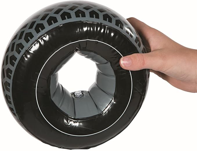 Fun Express Inflatable Tire Balloons Set of 12-8" Racing Car Birthday Party Decorations | Hot Wheels Theme Party Supplies for Kids Race Car Birthday Celebrations & Table Decor