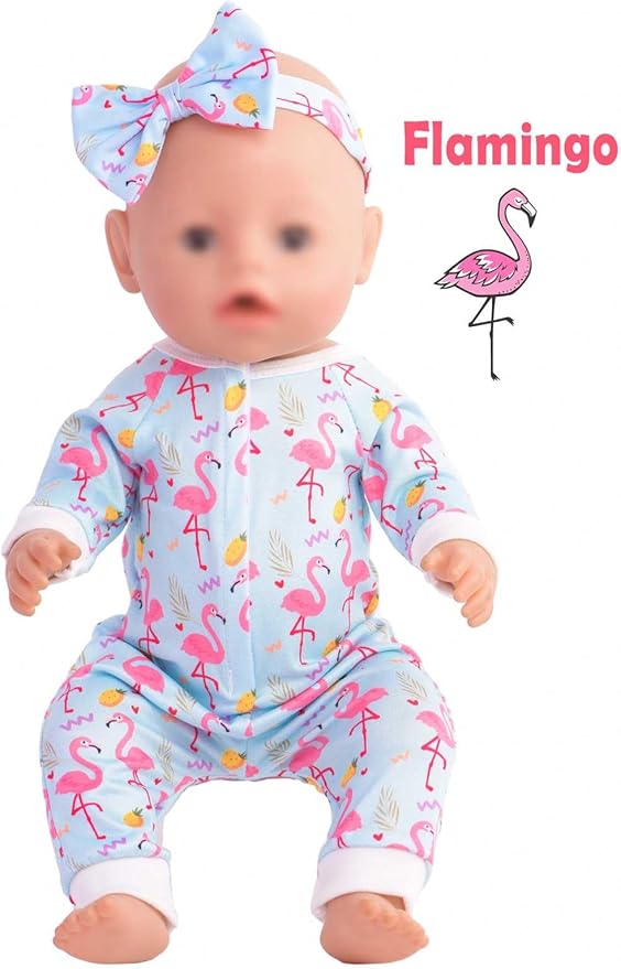Baby Doll Accessories 5 Set Baby Doll Clothes and Headbands for 14-18 Inch Dolls, 10 PCs in Total