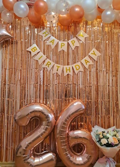 40 Inch Rose Gold Mylar Foil Number 6 Birthday Balloon, Digital Balloons for 6 16 Boy Girl Party Decorations Supplies, Rose Gold Big Helium Balloon Numbers for 26 36 46 60 Men Women Anniversary
