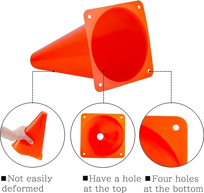 Traffic Cones with Racing Checkered Flags-6 Traffic Cones With Hole on Top, 12 Checkered Flags, Race Car Birthday Party Supplies, Table Centerpiece Decorations, Kids Gift (18PCS)