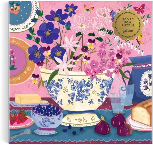 Galison Art of The Table – 500 Piece Joy Laforme Jigsaw Puzzle Featuring Beautiful Artwork of Figs and Violets in A Still Life Setting