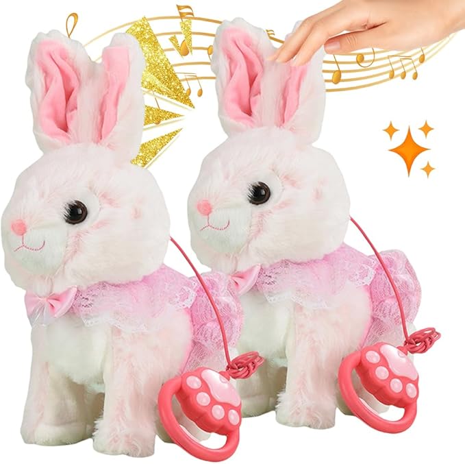 Orgone Robot Dog Lifelike Toy, Interactive Robot Dog with Touch Sensing Voice Music Mimic Leash Remote Soft Fur – Battery Powered Puppy (2PCS - G)