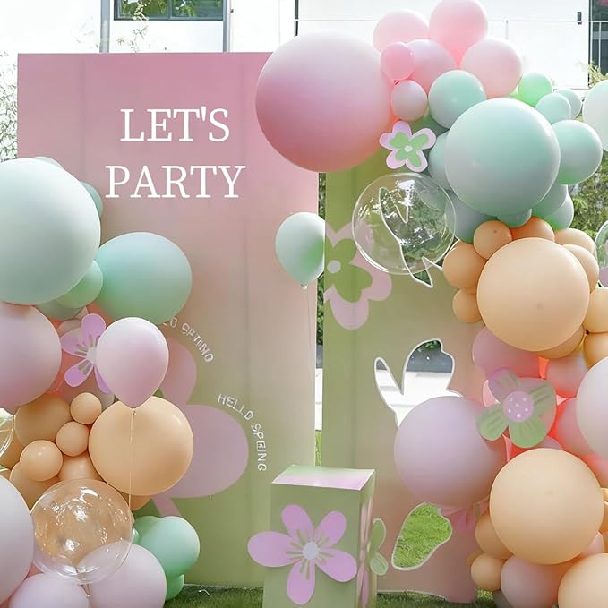 Dusty Green Purple Nude Balloon Arch Kit, 155Pcs Mist Green Pstel Lavender Blush Neutral Balloons Garland for Baby Shower Wedding Birthday Gender Reveal Party Decoration