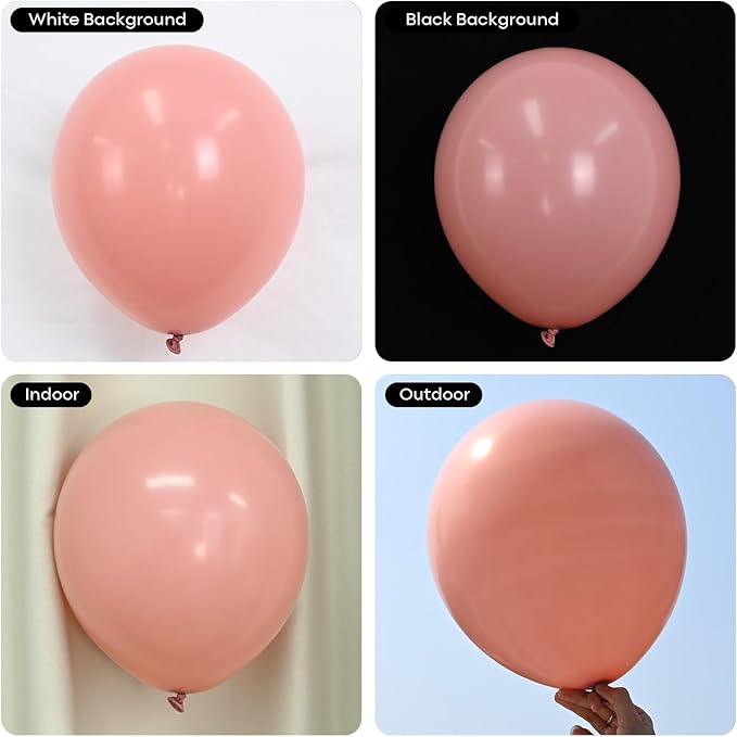 Retro Blush Pink Balloons, 60 Packs 12 Inch Dusty Pink Metallic Chrome Rose Gold White Sand Nude Balloons for Bridal Shower Pumpkin Baby Shower Girls Boho Birthday Wedding Decorations Supplies