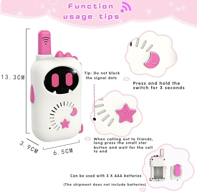 Set of 2 Robot-Themed walkie-talkies for Children, Cartoon mini Design walkie-talkies, Suitable Toys for Boys and Girls for Outdoor Adventures, Camping and Hiking, Christmas or Birthday Gift
