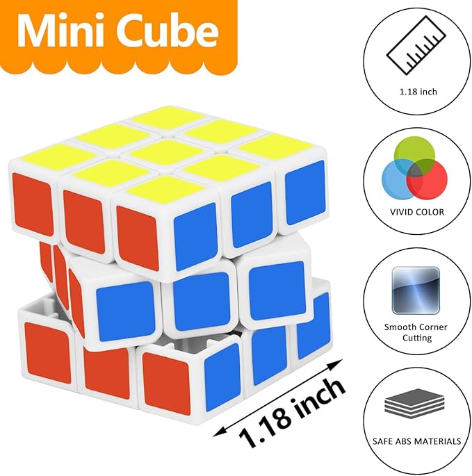 Mini Cube Puzzle Party Favors for Kids: 28 Pack 1.18in 3x3 Magic Cube School Rewards & Classroom Prize for Students - Birthday Valentines Easter Stress Relief Toys Goody Bag Filler Gifts