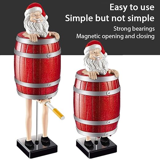 Funny Cigarette Dispenser, Novelty Gag Collectibles Prank Automatic Bounce Cigarette Case, Weird Old Man in The Wooden Barrel Cigarette Box, Prank Toy Gift for Man