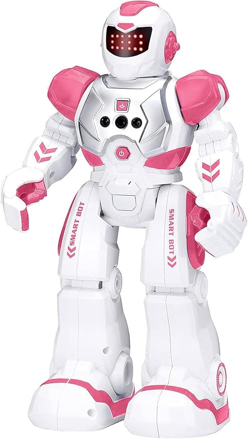KingsDragon Robots Toy for Kids, RC Gesture Sensing Toy, Interactive Walking Singing Dancing Robot Birthday Presents for Boys Girls Age 6 7 8 9 Years Old,Pink