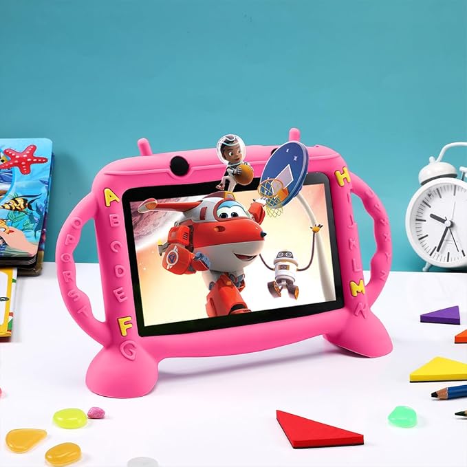 Kids Tablet, Android 11 Tablet for Kids 7 inch 2-10, Educational Learning Toddler Tablet, 3GB RAM+32GB ROM Storage, Google Play YouTube, Baby Girl boy Present (Red)