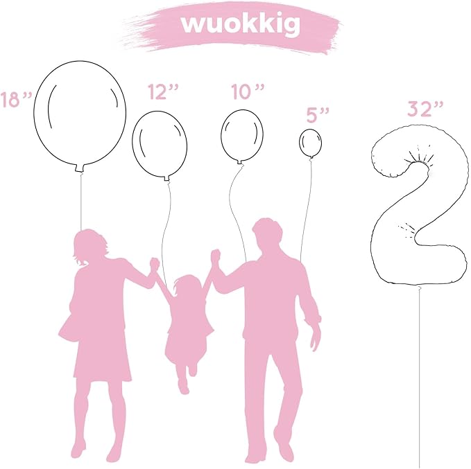Jungle Safari Birthday Balloons, Pink Animal Balloons Birthday Party Supplies for Safari Birthday Wedding Shower Party Decorations (Number 2)