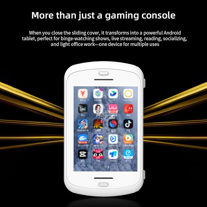 Anbernic RG Slide Retro Handheld Game Console , 4.7-inch LTPS in-Cell Screen Capacitive Joystick Android 13 System Support AI Assistant 5G WiFi Bluetooth 5.0 NO Game Card(White)