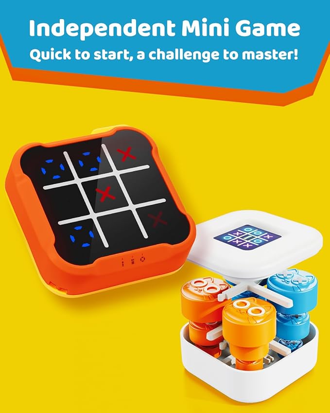 Electronic 4-in-1 Tic Tac Toe Game, Digital Handheld Puzzle Game, Portable Toy Gifts for Educational Family Fun and Road Trips for Kids and Adults