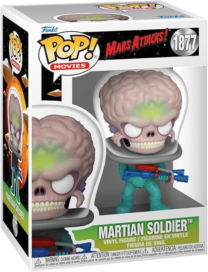Funko Pop Movies: Mars Attacks - Martian Alien Soldier - Mars Attacks Film - Collectable Vinyl Figure - Gift Idea - Official Merchandise - Toys for Kids & Adults - Sci-Fi Fans