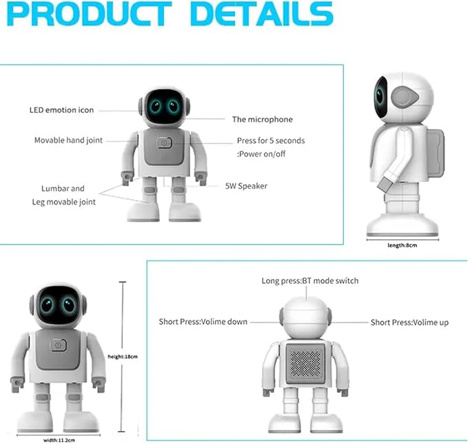 SmartyBot Smart Interactive Robot Toy – Programmable & App-Enabled STEM Robot for Kids, Voice & Motion Control, Educational Coding & Play, for Ages 5+