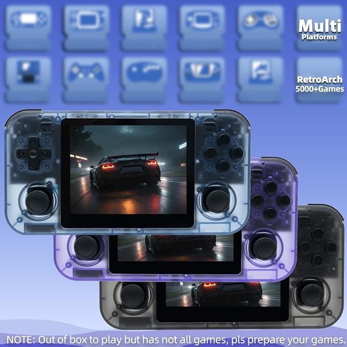 O30S Handheld Game Console 3.5-in 640*480 IPS OCA Screen 3000mAh Linux-opensource RK3326 o30s with Portable Case T-Black