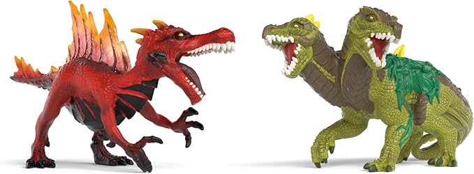 Schleich Eldrador Creatures - 2PC Lava vs Jungle World Playset with Fire Dinosaur and Jungle Lizard - Fun Durable Monster Toys for Boys and Girls - Beast Fantasy Toys for Kids Ages 7+ | 70834
