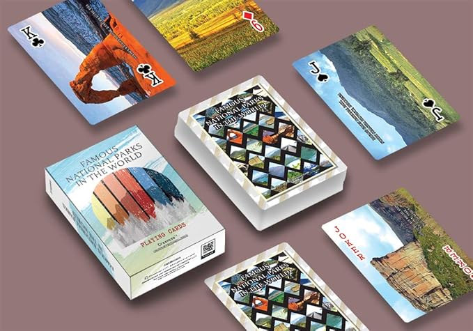Creanoso National Park Playing Cards (2 Decks) - Themed Parties Props Theme Games – Stocking Stuffers for Birthday Wedding Celebration Wall Decor - Activity Learning Cards for Family and Friends