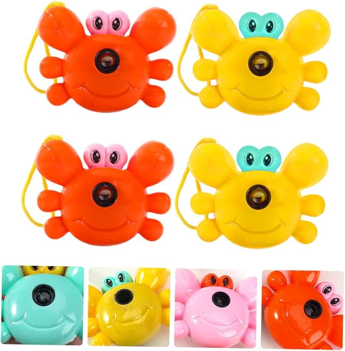 BESTonZON 6pcs Crab Shaped Projection Camera Toy for Boys and Girls Fun Interactive Camera Plaything for Boys and Girls Encourages Imaginative Play and Parent-boy Girl Bonding