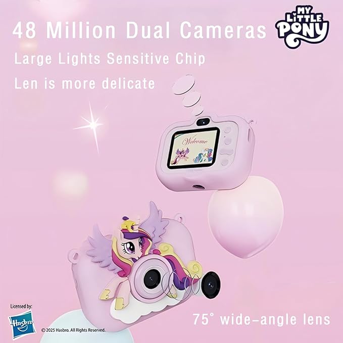 My Little Pony Princess Series Children's Cameras，Digital Point & Shoot Cameras with Bracket, Christmas Birthday Gifts Girls Boys Age 3-12, Kid's Camera with SD Card，Princess Cadance