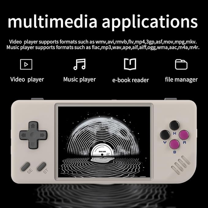 RG28XX Retro Game Console 2.83 Inch 640*480 IPS Screen Linux System Built-in 64GB TF Card,with 3100mAh Battery Linux System Games Consoles,Support HD and TV Output Casual Game Console(Gray)