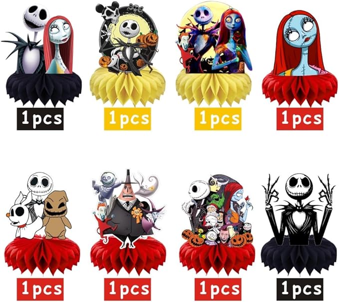 8Pcs Nightmare Table Centerpieces Birthday Party Supplies Double Side Table Decorations for Kids Party Decorations