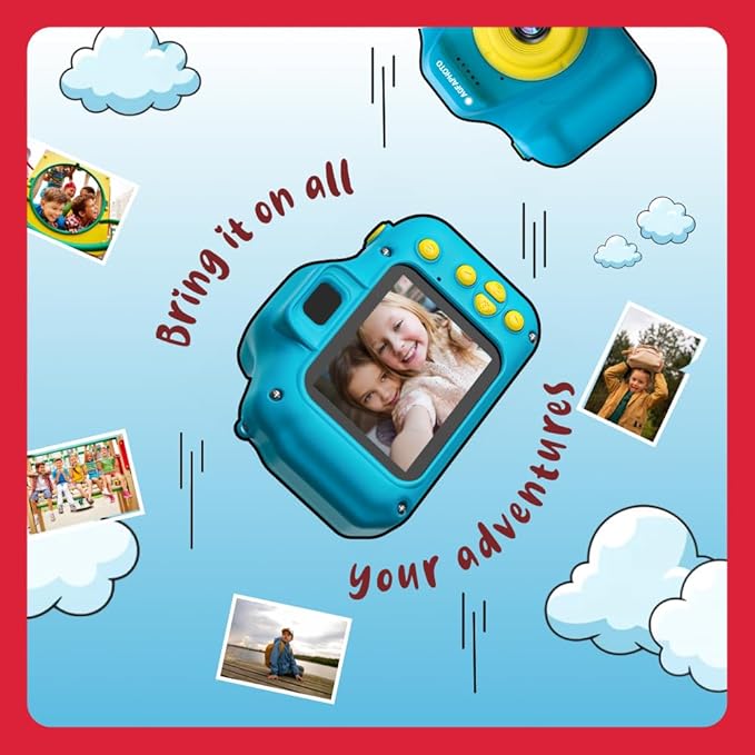 AGFA Photo Kids Digital Camera for 3-8 Year Old Boys & Girls – 12MP Photo & Video Camera, 2” LCD Screen, Anti-Shake, Fun Filters, Rechargeable Battery, Great Gift for Kids