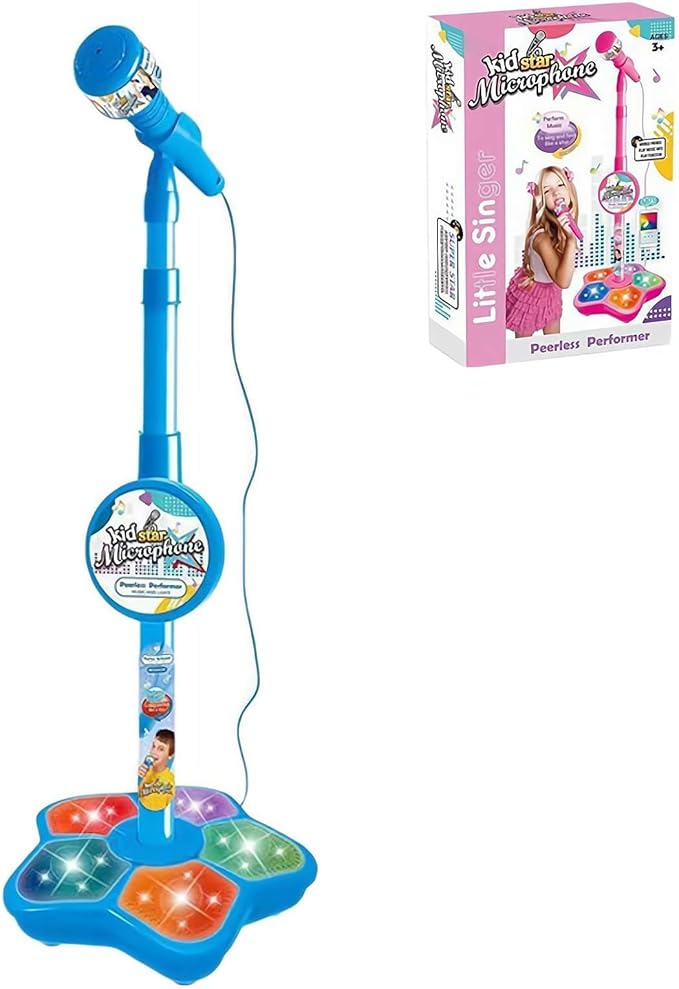 Kids Microphone with Stand, Microphone for Kids, Kid Karaoke Machine for Girls, Toddler Microphones, Kid Microphones for Singing, Musical Toy for Fun Sound Effects, for Children