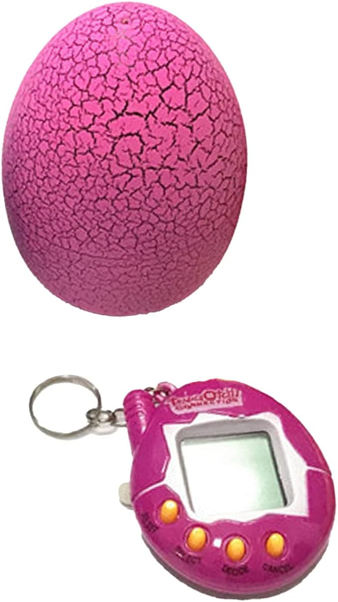 Interactive Digital Pet, Retro Virtual Electronic Pet Keychain Handheld Game Machine for Boys Girls (Pink
