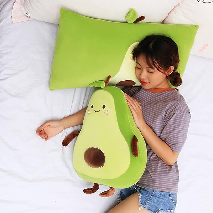 MMTTAO Stuffed Animal Avocado 15 Inch Plush Toy Cute Stuffies Kawaii Food Fruit Plushies Pillow Soft Funny Cuddle Plushie Collection Home Decor Hugging Plush Pillow Gift for Kids Boys Girls, 15Inches