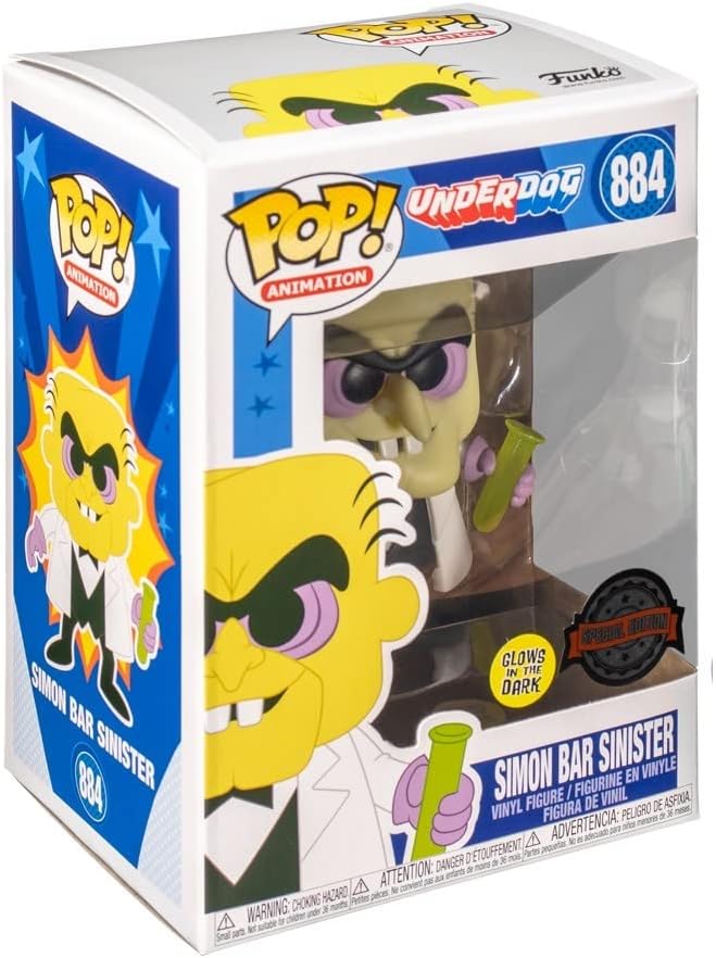 Funko POP! Animation Underdog: Glow in The Dark Simon Bar Sinister Gemini Collectibles Exclusive Vinyl Figure