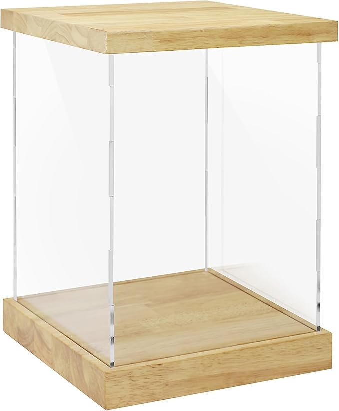 BenchPro Clear Acrylic Display Case for Trophy, Collectibles, Assemble Cube Display Box Stand Dust Proof Protection Showcase for Action Figures Toys. (1.75" & 1" Thick Wood, 17" H x 12" L x 12" D)