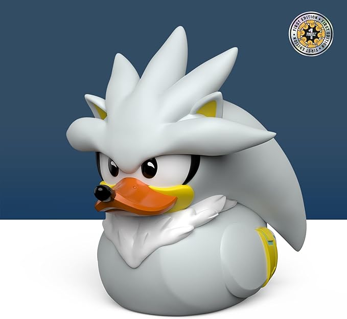 TUBBZ First Edition Silver The Hedgehog Collectible Vinyl Rubber Duck Figure - Official Sonic The Hedgehog Merchandise - SEGA Movies TV & Video Games