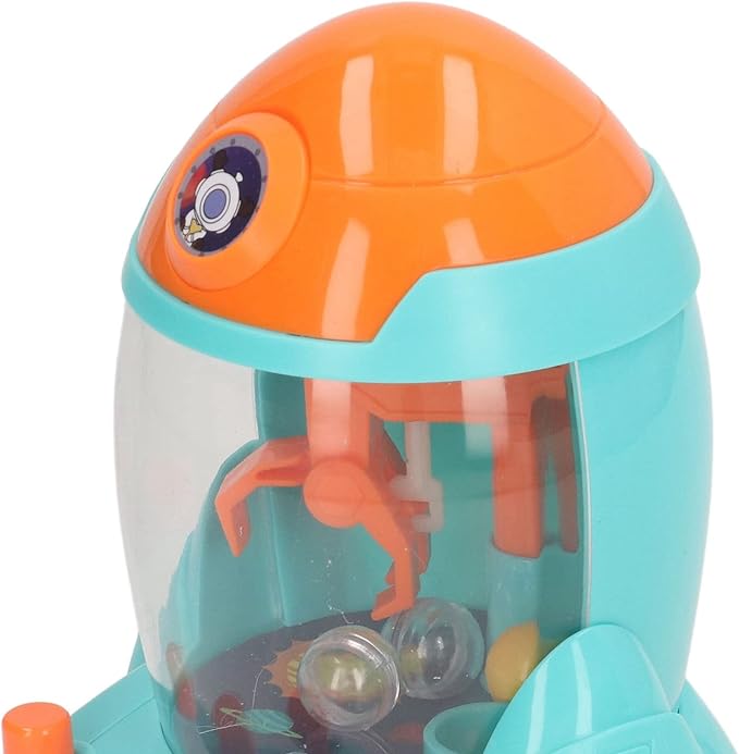 Portable Mini Space Rocket Claw Machine for Children, Colorful Tabletop Game Machine for Kids Interactive Play