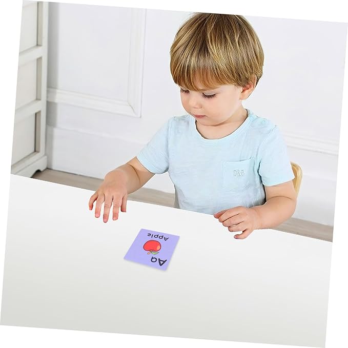 Educational Alphabet Shapes Cards for Preschool Early Learning Flashcards with Cartoon Pictures for Cognitive Development and Hand-Eye Coordination