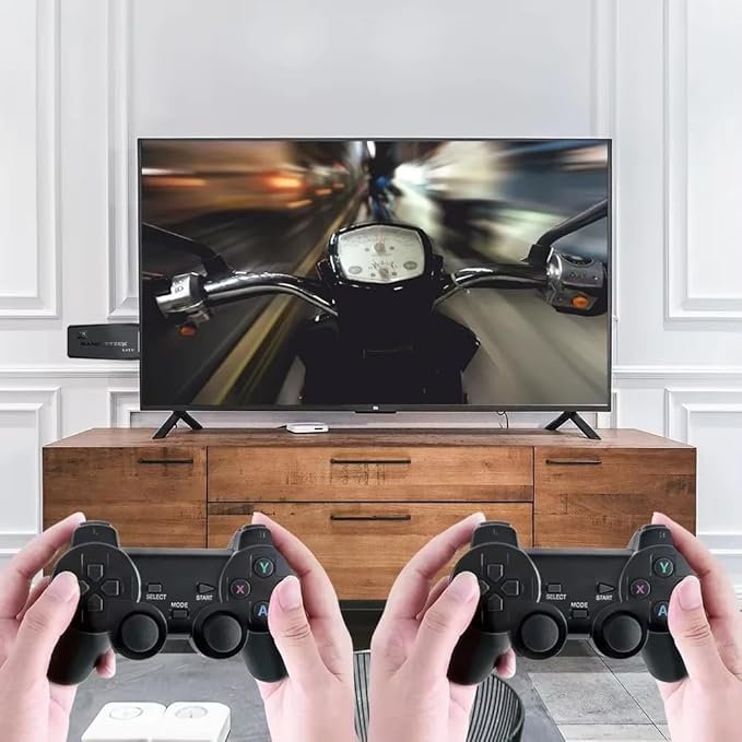 Wireless Retro Game Console Stick, Plug & Play with Dual 2.4G Controllers, 4K HDMI Output for TV, 23 Simulators & Over 40,000 Classic Games - Preloaded Arcade Machine (32G with 20000Games)