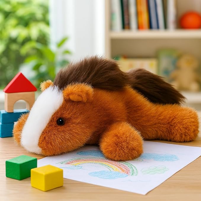 Adorable Horse Stuffed Animal Soft Plush Horse Plush Toy Cute Birthday Gifts for Kids Adults