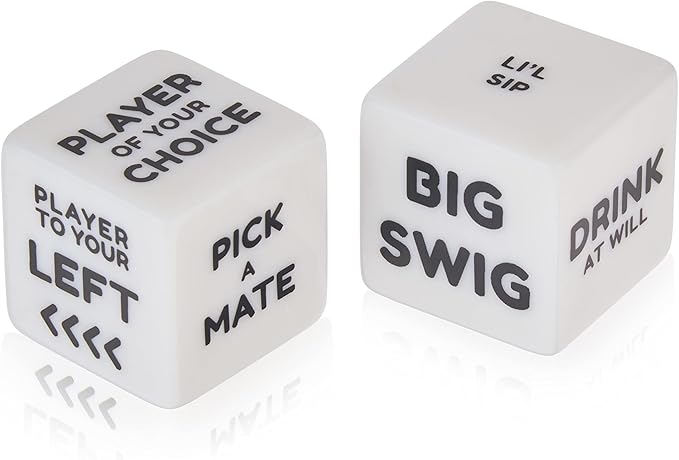True Drinking Dice - Adult Party Games Drinking - Fun Drinking Games for Parties - Includes 2 Dice with Instructions - 2+ Players Dice Drinking Game