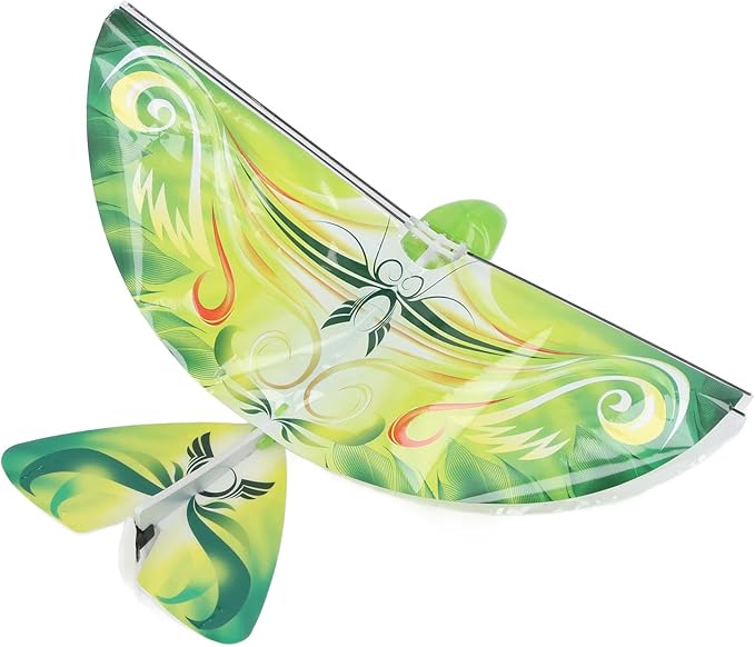 Flying RC Bird Toy 2.4GHz USB Charging LED Flapping Bird for Indoor Outdor (Green)
