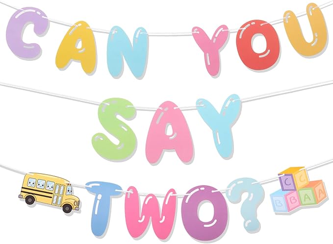Can You Say Banner Enlightened Teacher Banner Cartoon Theme Girl Birthday Decorations Bubble Gum Party Decorations Funny Birthday Party Supplies(Two)