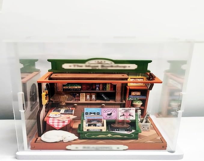 Clear Acrylic Display Case, Self-Assembly Acrylic Box with Transparent Side Door and White Thick Base, Dustproof Protection Showcase Organizer for Collectible Doll Toy Model (50X30X40cm/20X12X16inch)