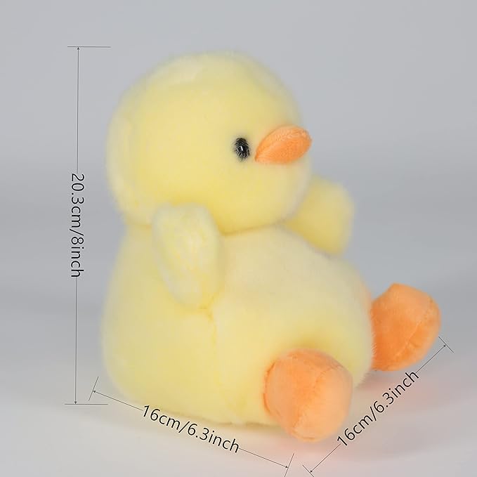 Sew Butiful 8" Duck Stuffed Animals Plush, Cute Plushies for Animal Themed Parties Teacher Student Award, Animal Toys for Baby, Boy, Girls, Great for Nursery, Room Decor, Bed (Duck)