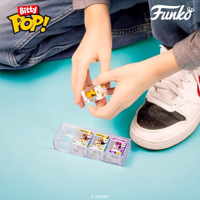Funko Bitty POP! Disney - Minnie, 4-Pack - Minnie Mouse (red Dress), Daisy Duck, Donald Duck and A Surprise Mystery Mini Figure - 0.9 Inch (2.2 Cm) Collectable - Stackable Display Shelf Included