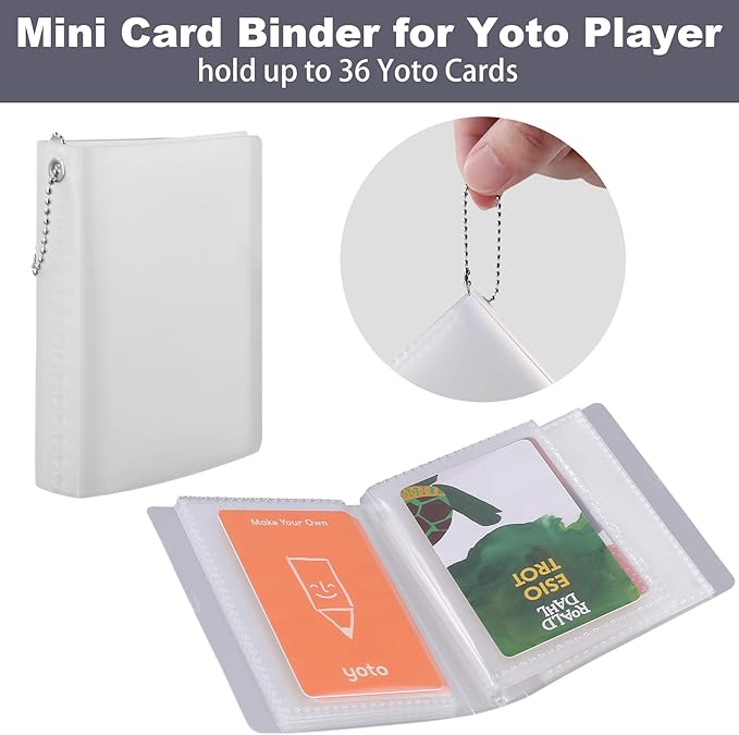 co2CREA Hard Case Compatible with Yoto Mini 2024 Edition Kids Audio Music Player Children Speaker Plays Audiobook Cards Radio and Card Holder Hold up to Yoto 36 Cards, Grey Case