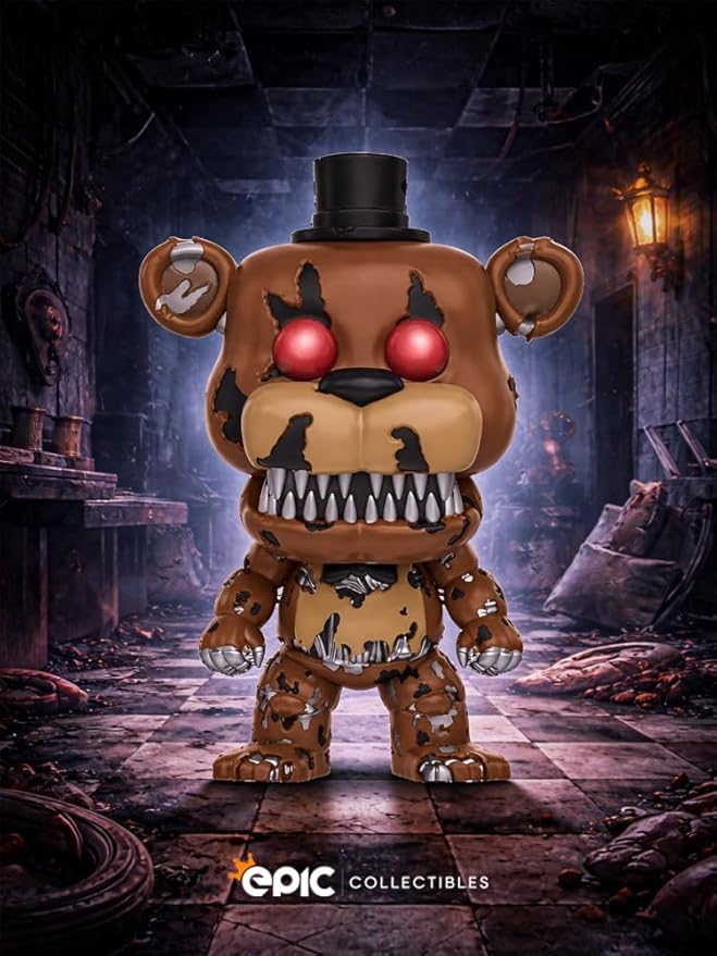 Funko Pop! FNAF: Five Nights at Freddy's - Nightmare Freddy Vinyl Figure Collectibles Bundled with Box Protector