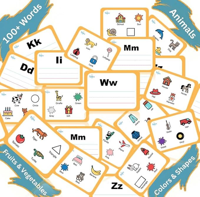 Learn ABC, Reading & Handwriting with Maze&Trace 3in1 Montessori Educational Wooden Board Toy & Flashcards with 100+ Sight Words for Boys & Girls Age 2 3 4 5 6 STEM & Fine Motor Skills Growth